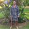 Peignoir kimono Balyy batik Aztec Blue