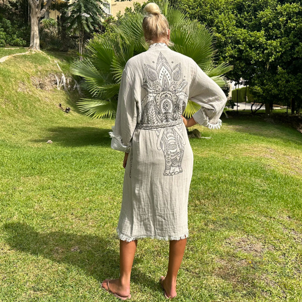 Peignoir hammam femme Elephant Beige
