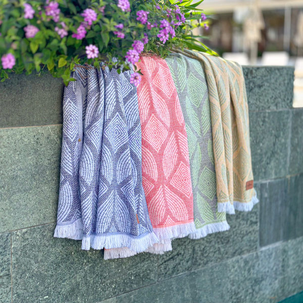 Fouta Botanic Art Petrol-Taupe