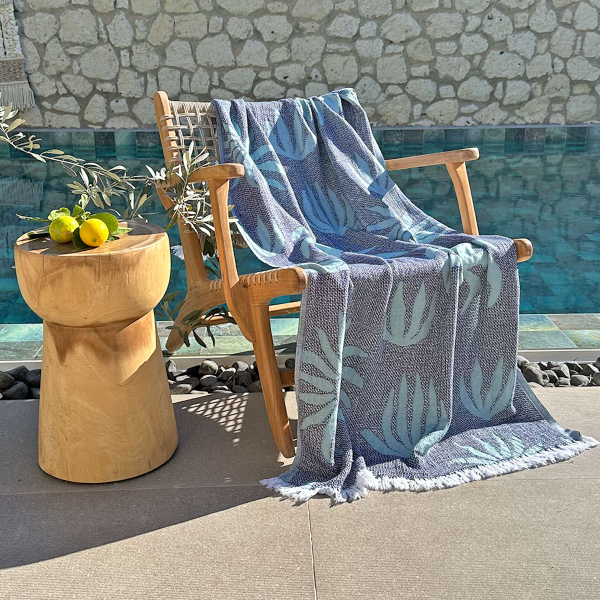 Fouta Palm Beach Green-Dark Blue
