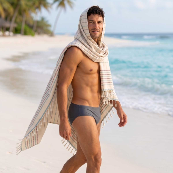 Fouta Lot de 2 pièces Stripe- Pink