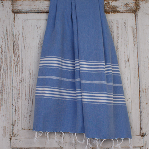 Fouta Ottomania extra lang  Grieksblauw