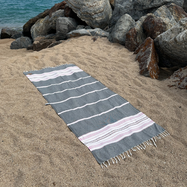 Fouta Sea Me Black - Pink