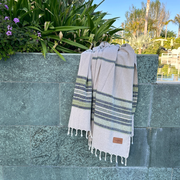 Fouta Coconut  Beige - Green