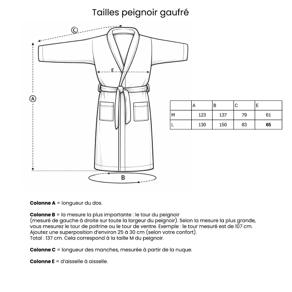 Peignoir unisexe Gaufre Graphite