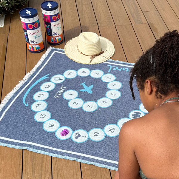 Fouta Sun & Fun Game Towel Blue