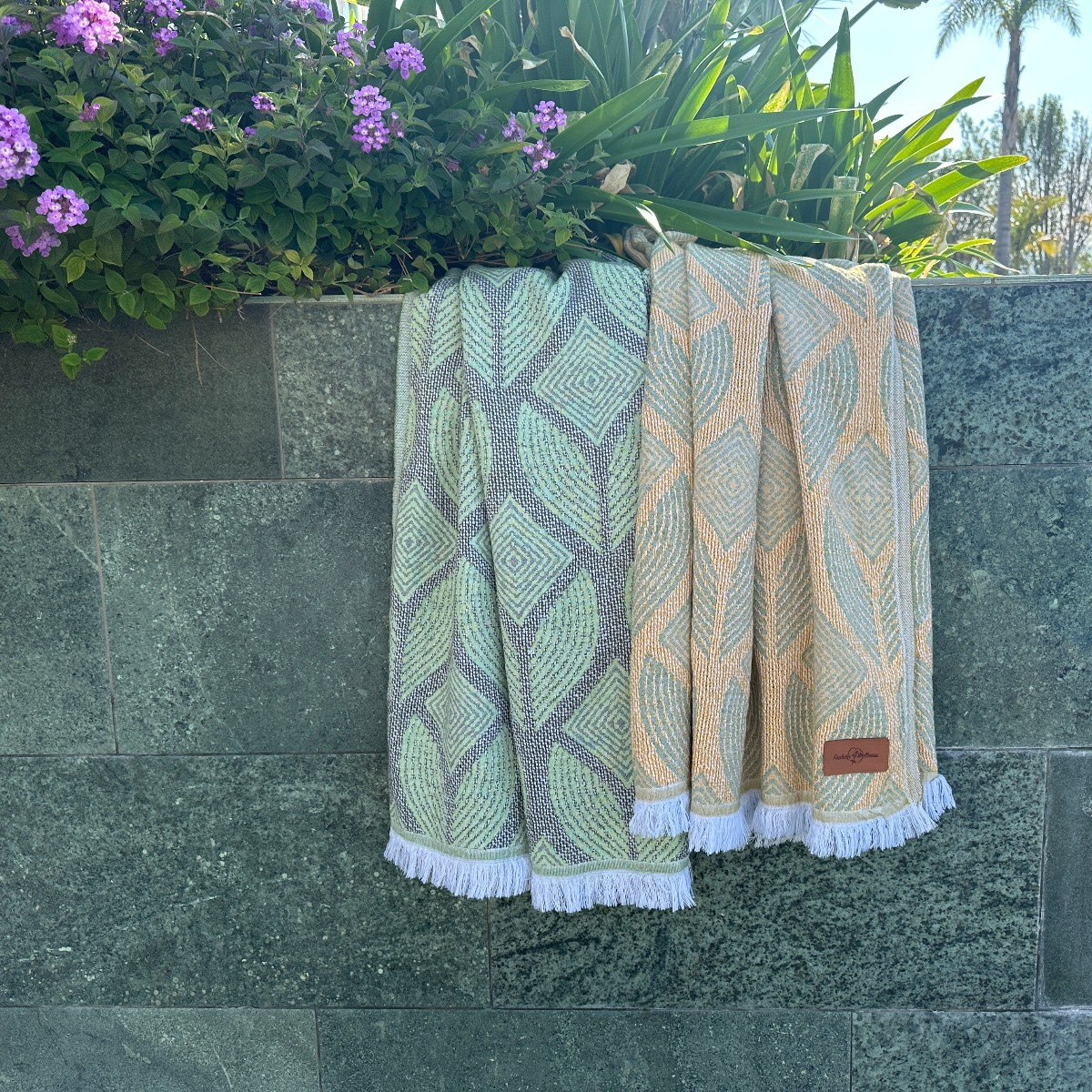 Fouta Botanic Art Mustard-Green