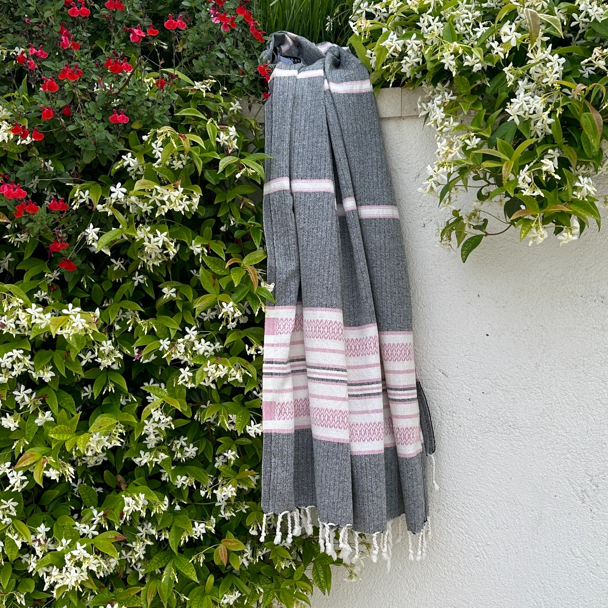 Fouta Sea Me Black - Pink