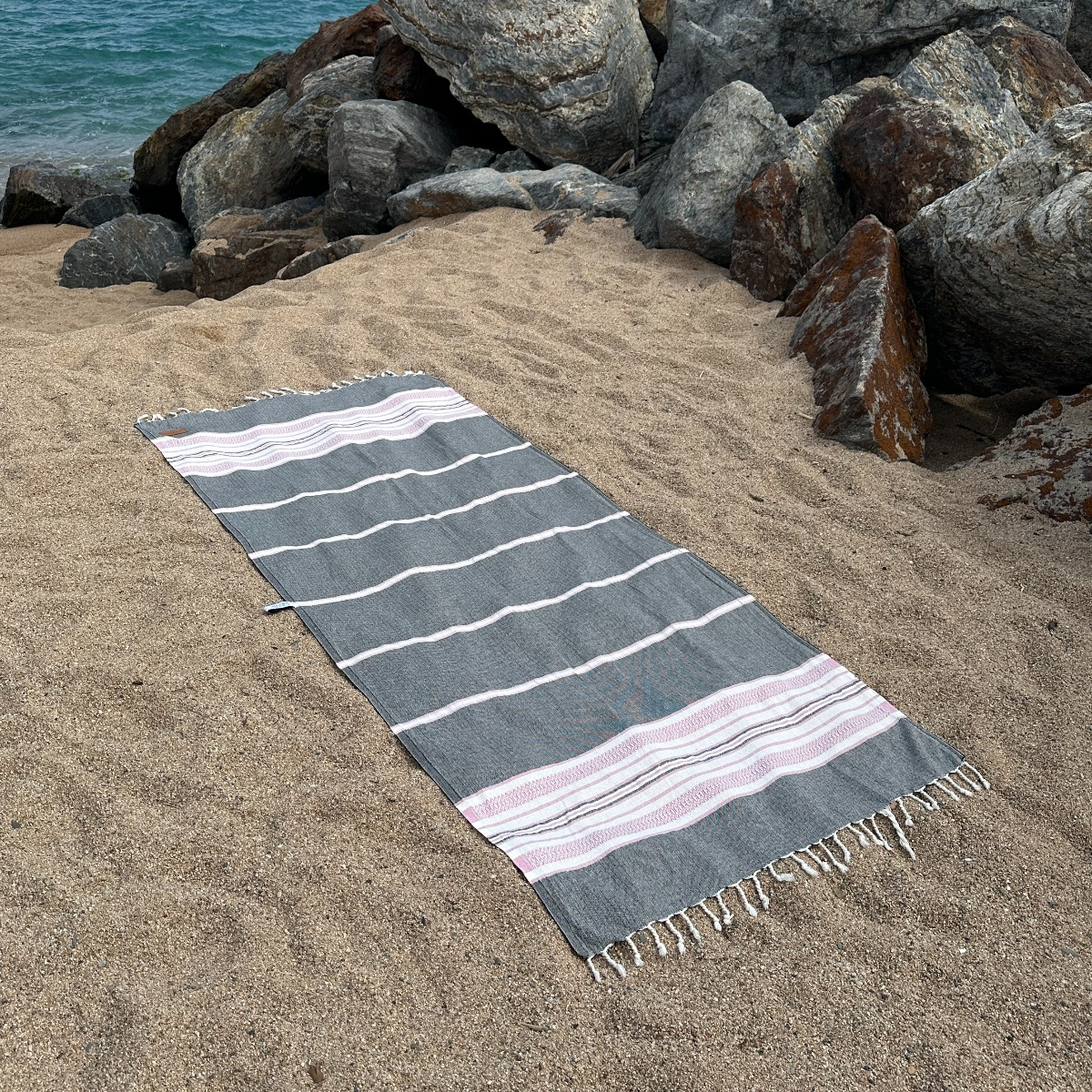 Fouta Sea Me Black - Pink