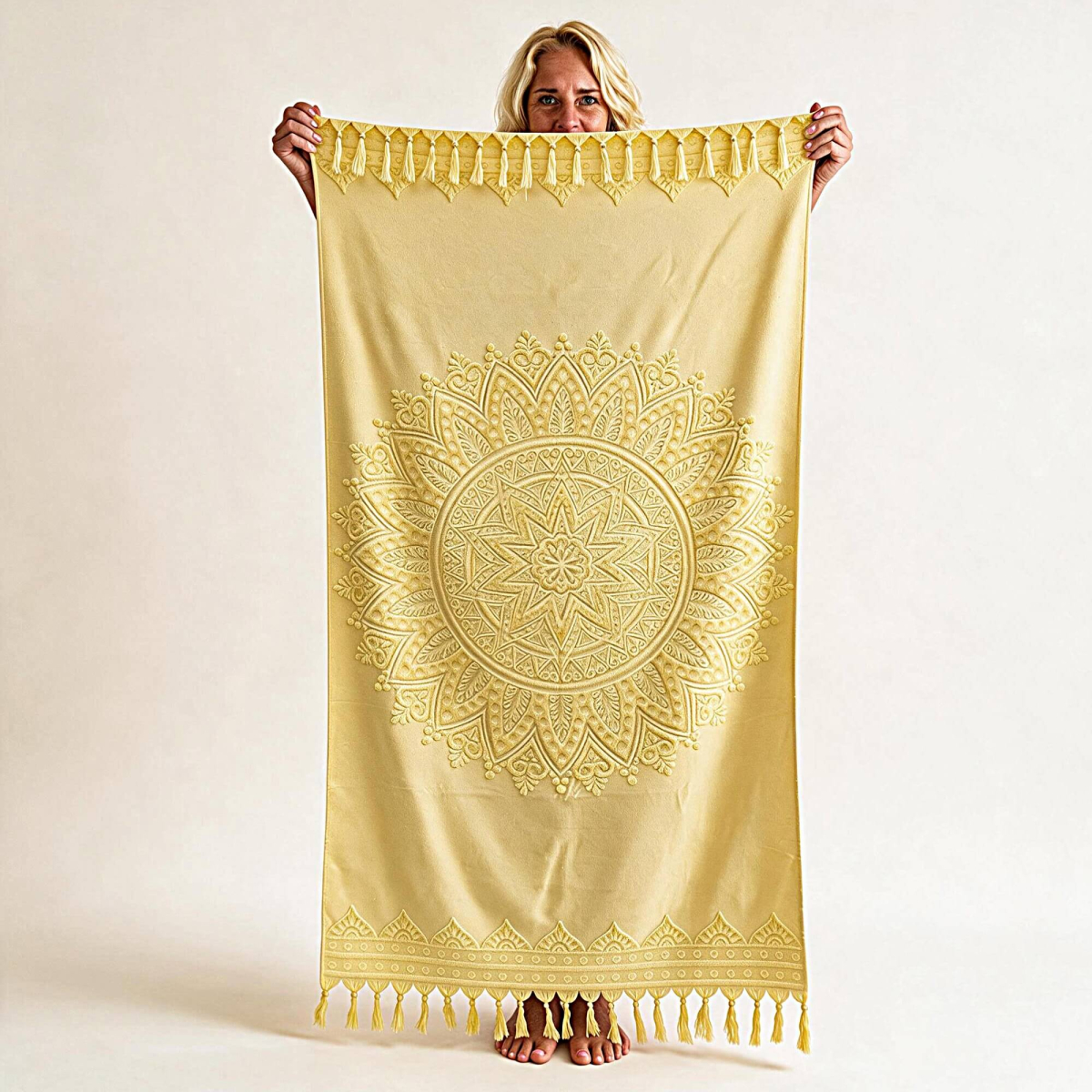 Serviette de plage hammam Zennn  Butter Yellow