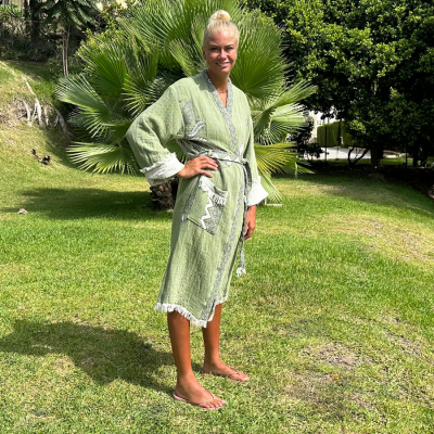 Peignoir hammam femme Elephant Green