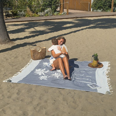 Grande serviette de hammam
Six Palms
Navy Blue