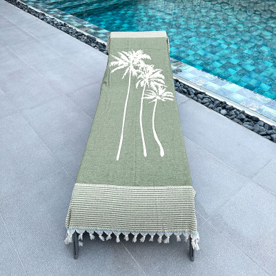 Fouta Three Palms Chive Green