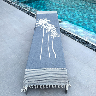 Fouta Three Palms Navy Blue