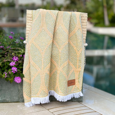 Fouta Botanic Art Mustard-Green