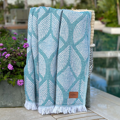 Fouta Botanic Art Petrol-Taupe