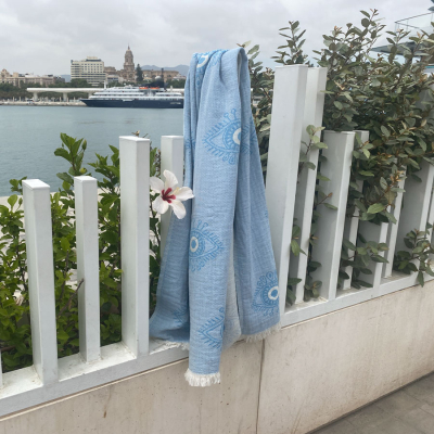 Fouta Eye  Blue