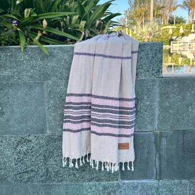 Fouta
Coconut 
Beige - Pink