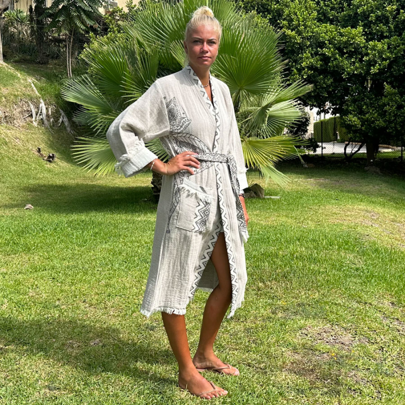 Peignoir hammam femme Elephant Beige