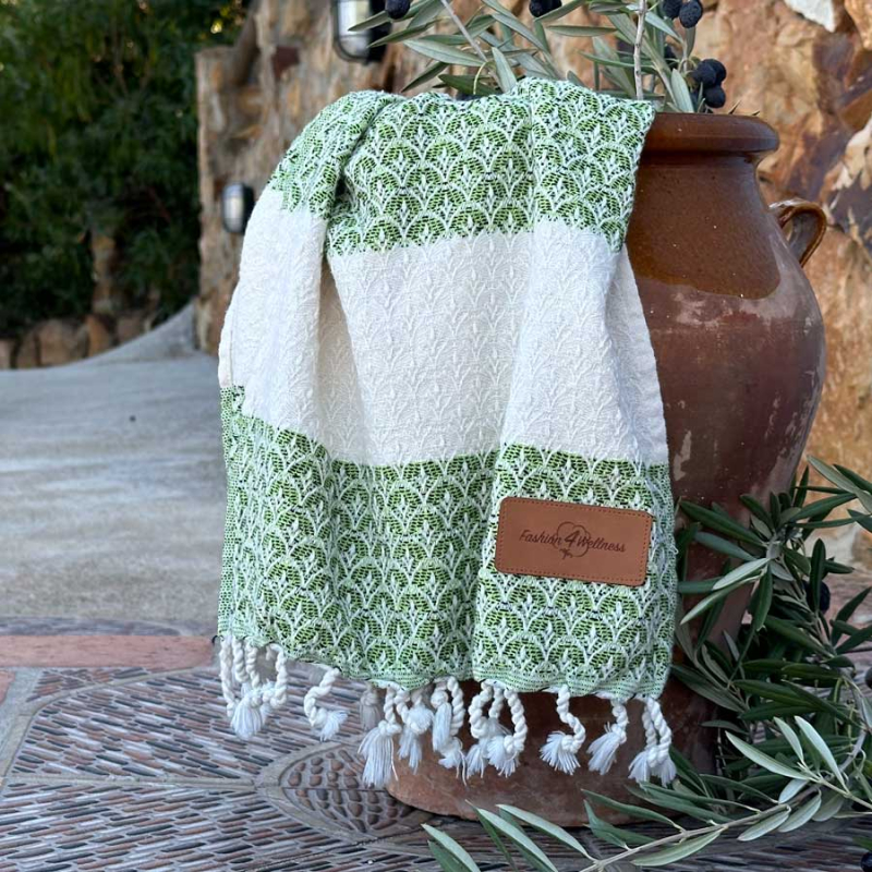 Lot de 2 petites serviettes de Hamam Peacock Green