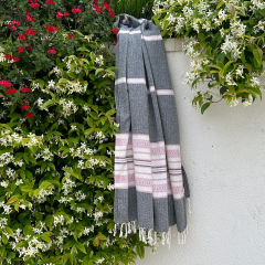 Fouta Sea Me Black - Pink